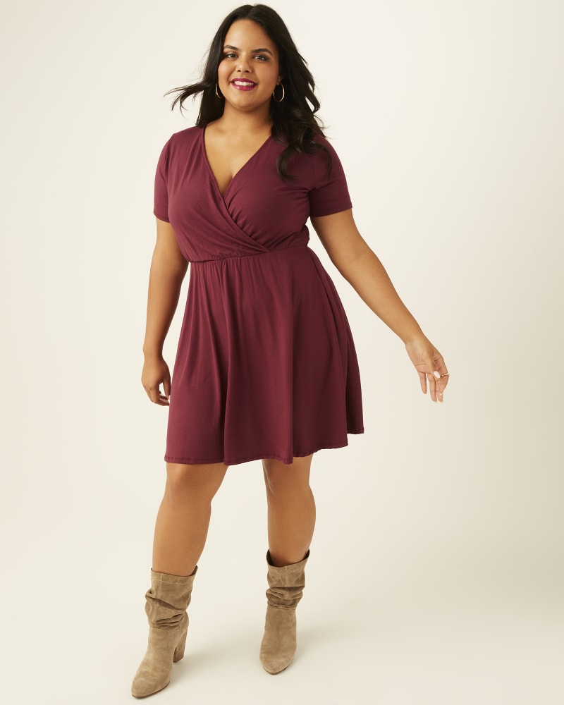 Maroon flare dress sale